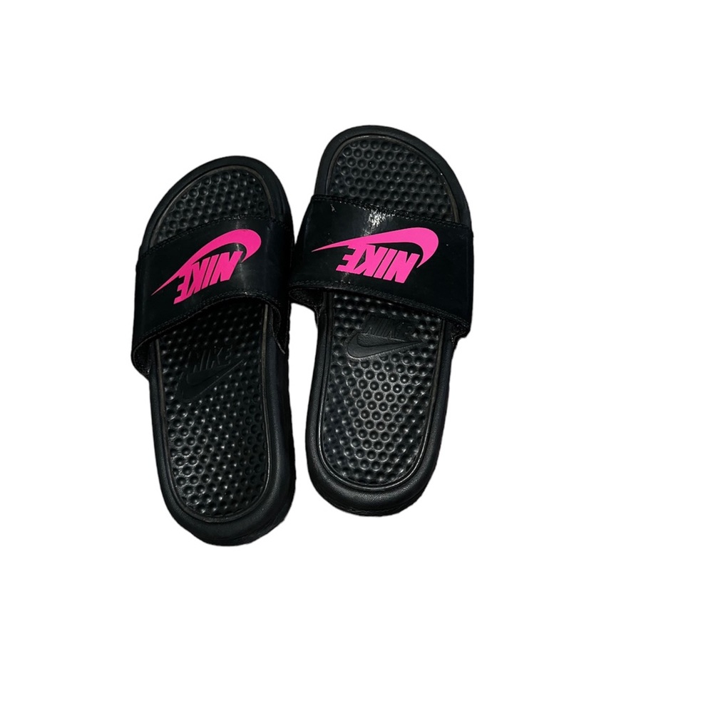Pink logo Nike sandal